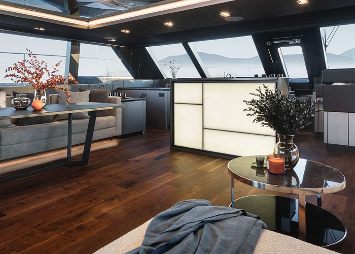 luxury interior, charter catamaran Greece, rent catamaran Greece