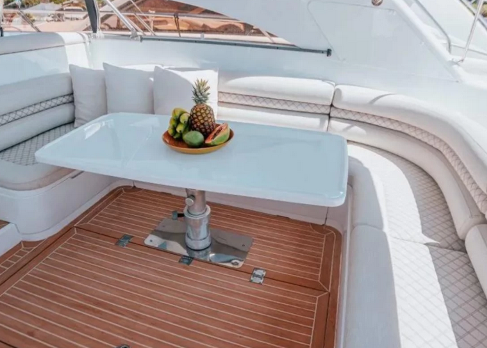 boat sundeck, luxury boat charter Mykonos, Cyclades boat rental